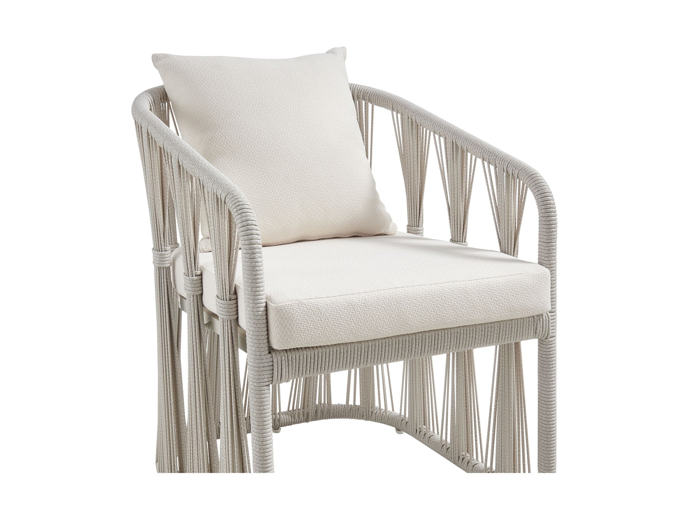 Breeze - Cream Metal Outdoor Dining Chair With Cushions - Pearl