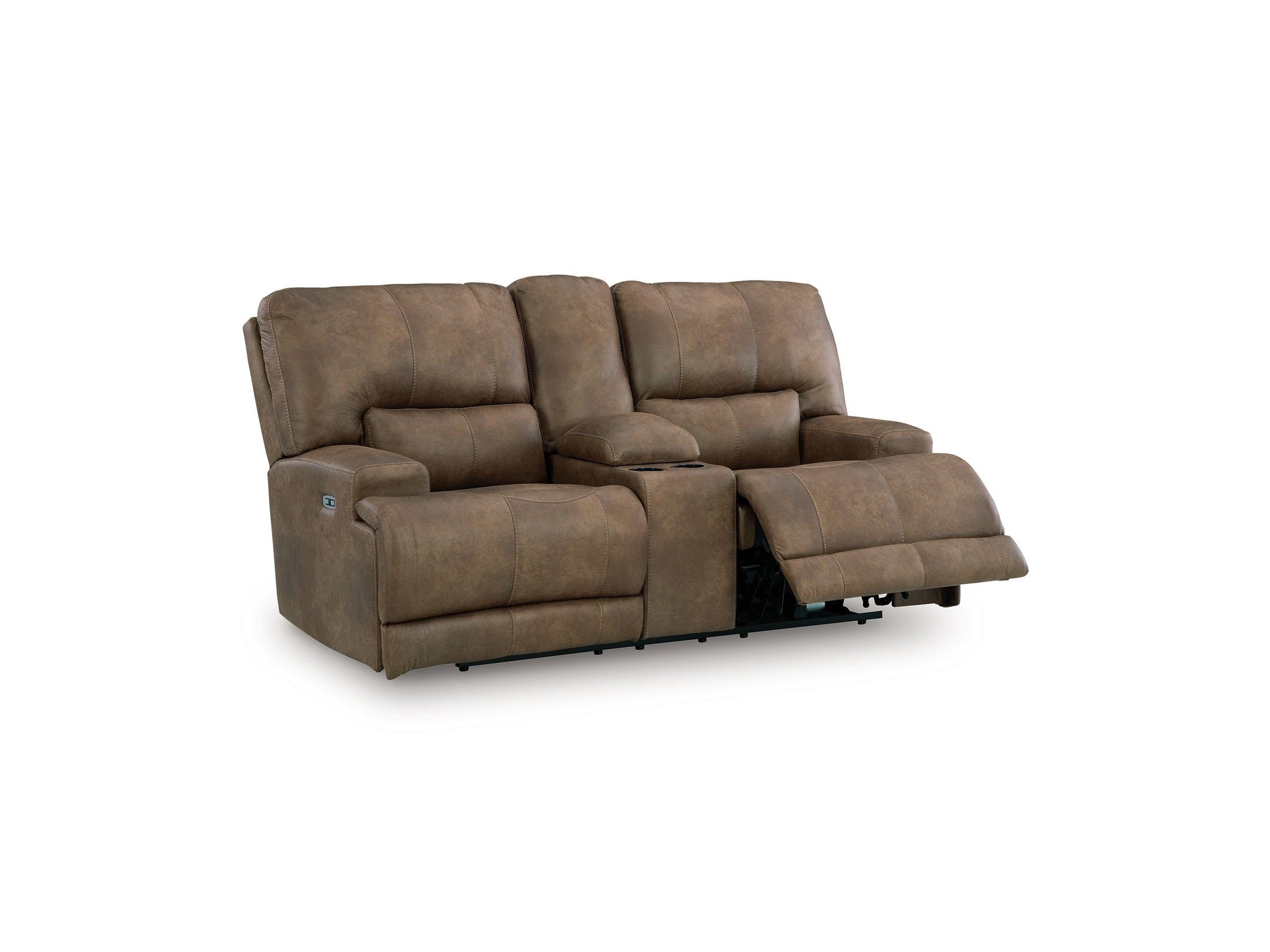 Beckley Place - Power Reclining Loveseat With Console / Adjustable Headrest - Earth