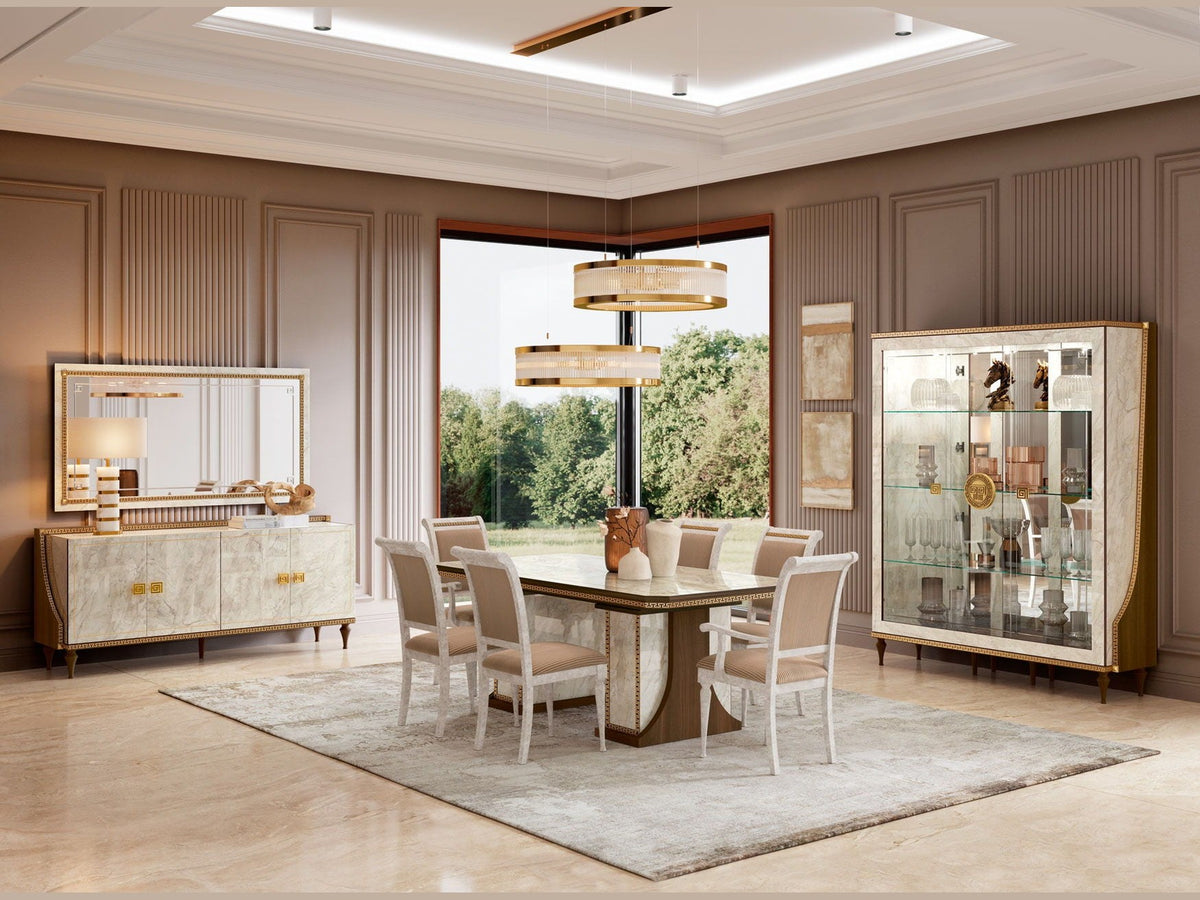 Romantica - 3 Door China - Light Beige / Brown Walnut