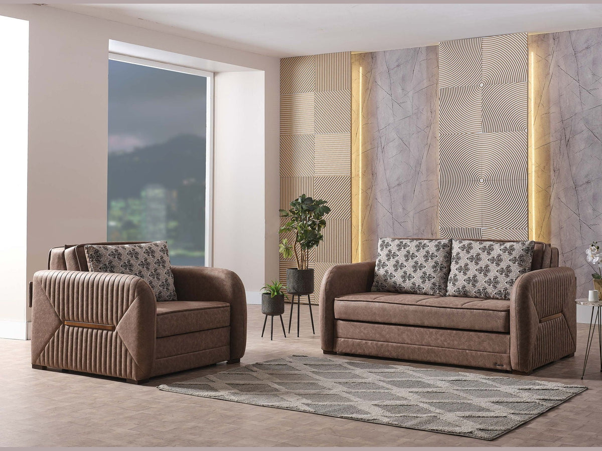 Ottomanson Speedy - Upholstered Convertible Loveseat With Storage