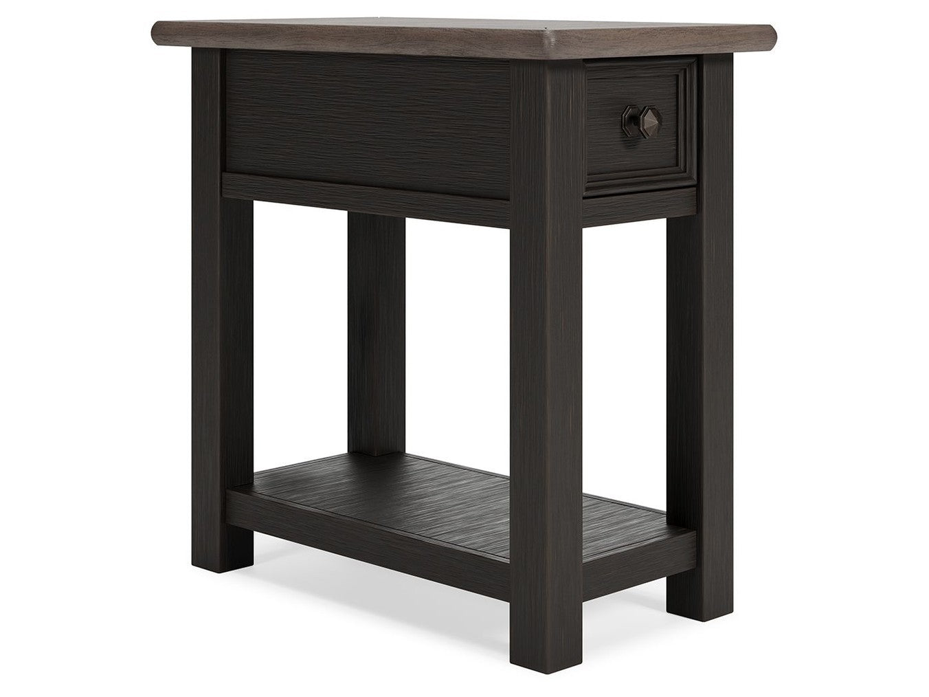Tyler Creek - Chair Side End Table - Black / Gray