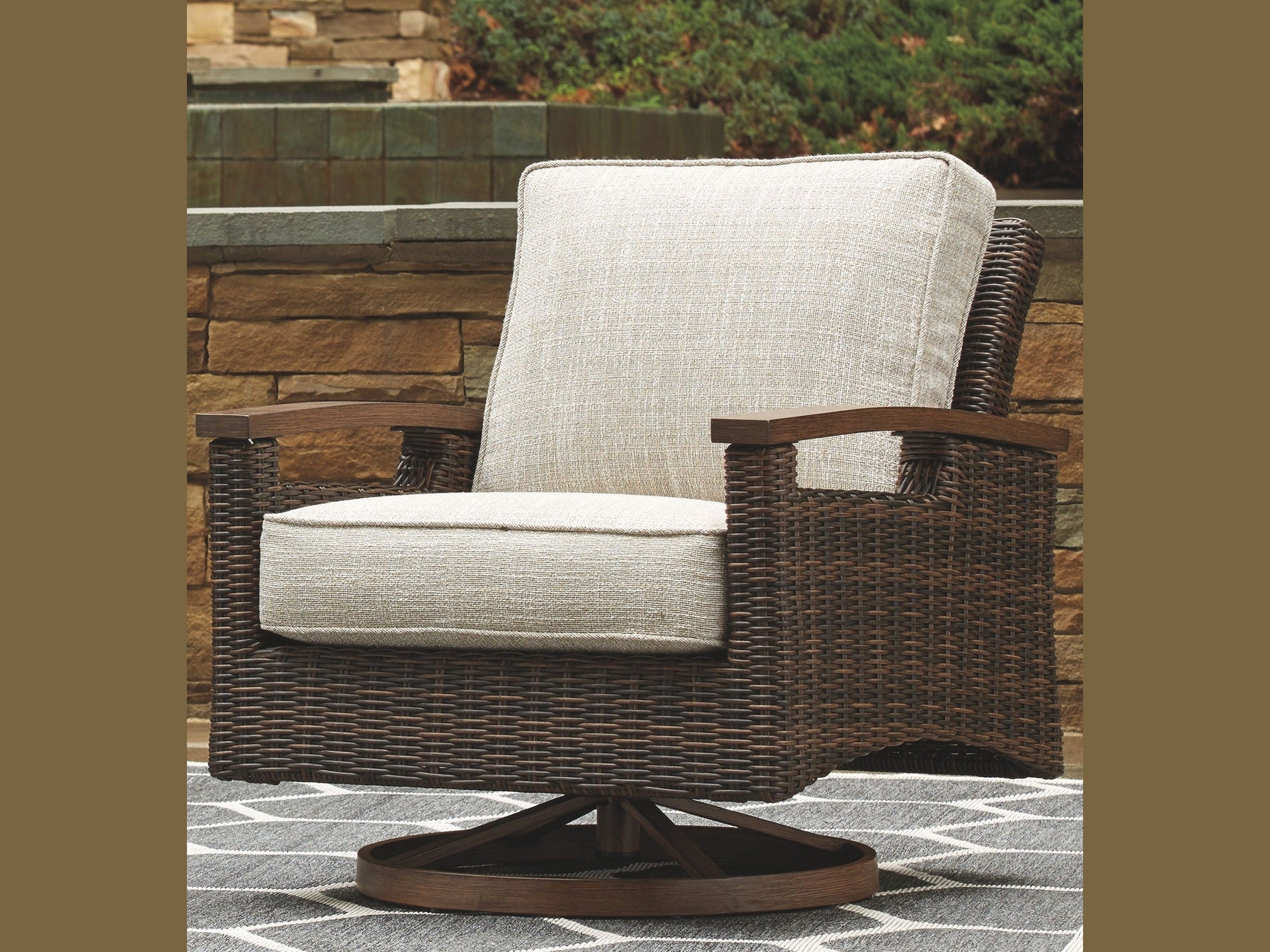 Paradise Trail - Swivel Lounge Chair (Set of 2) - Medium Brown