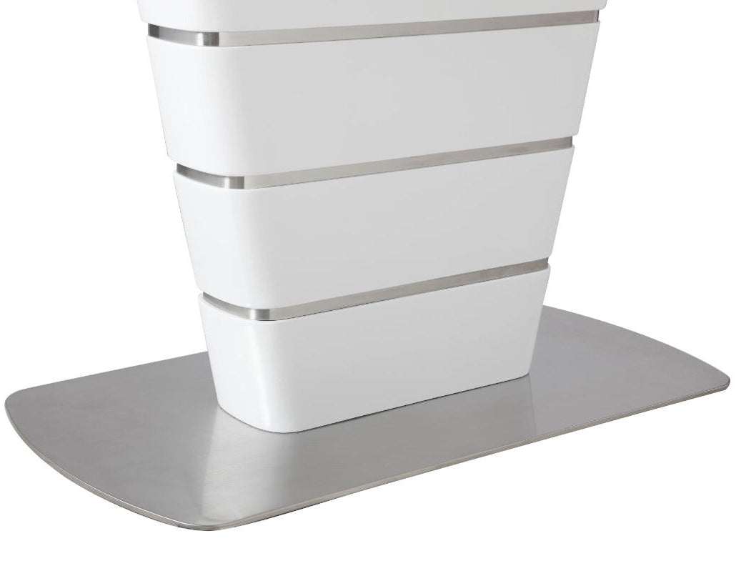 White decorative vase with silver accents on a white background