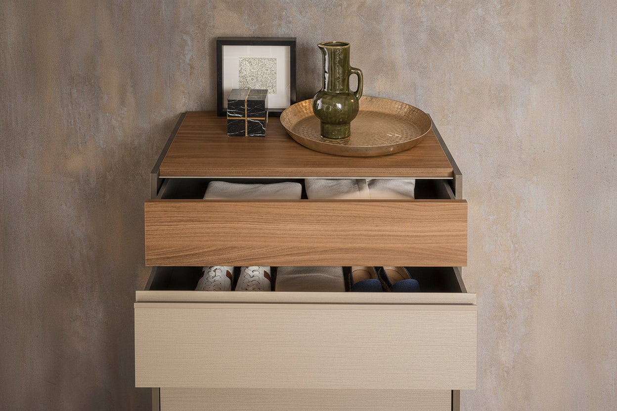 City Life Modern Bedroom Set with Wooden Headboard