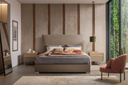 City Life modern bedroom set with a bed, nightstands, and a chair.