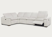 Cloudy 5-Piece Sectional with Two Recliners – Frost Fabric