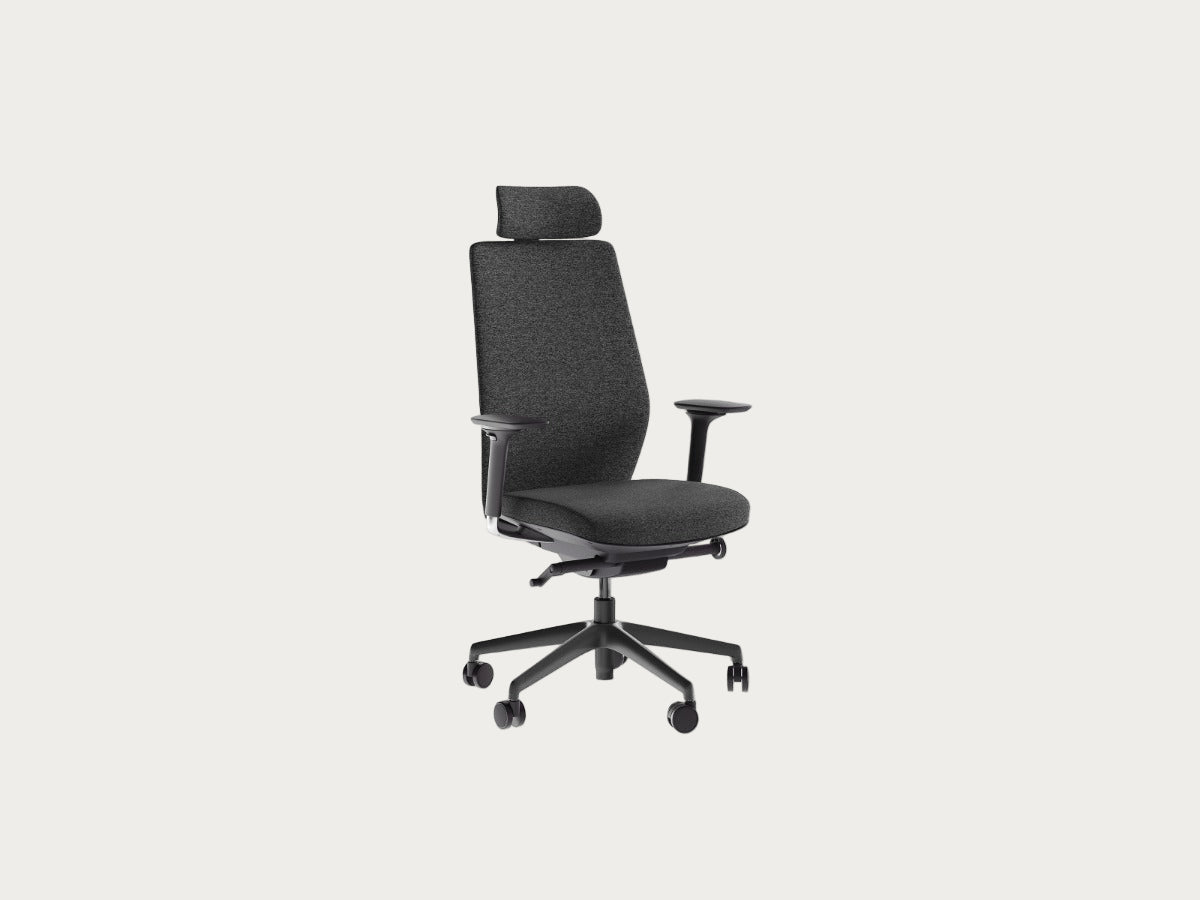 Black office chair on a white background