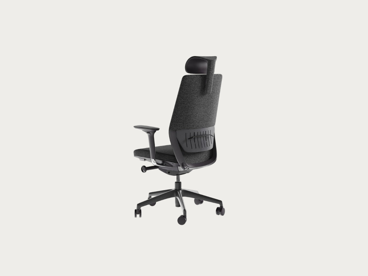 Black office chair on a white background