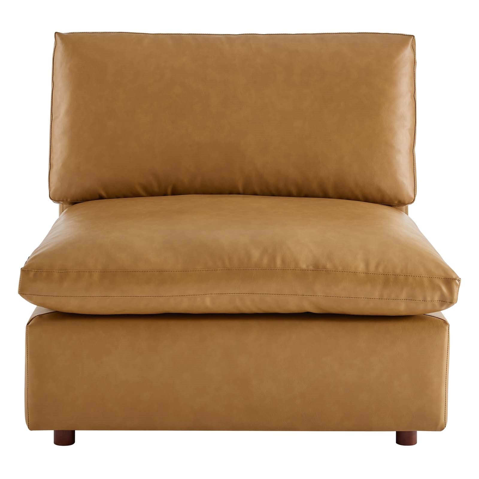 Modway Commix Down Filled Overstuffed Vegan Leather Armless Chair