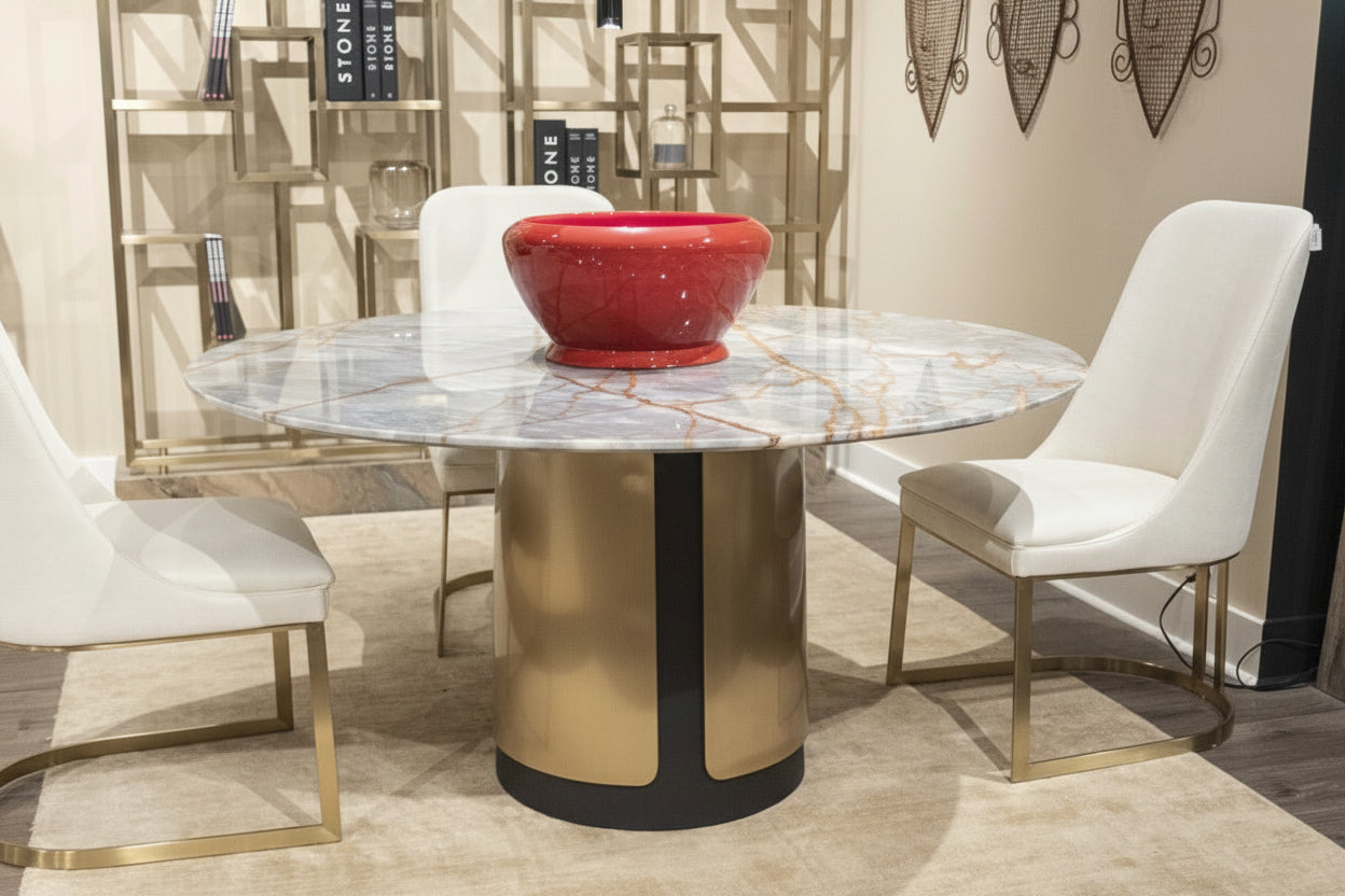 Stone International Compass Round Dining Table
