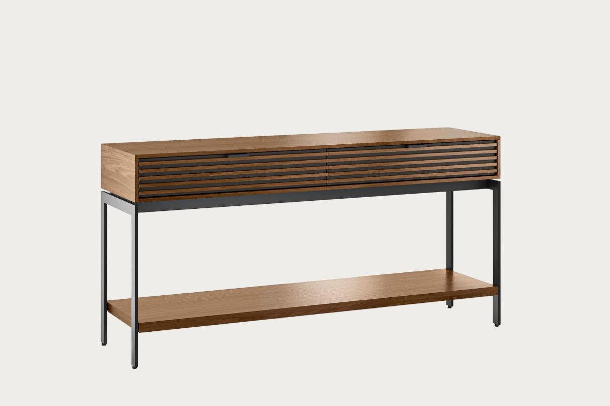 Cora 1173 Console Table in natural walnut finish