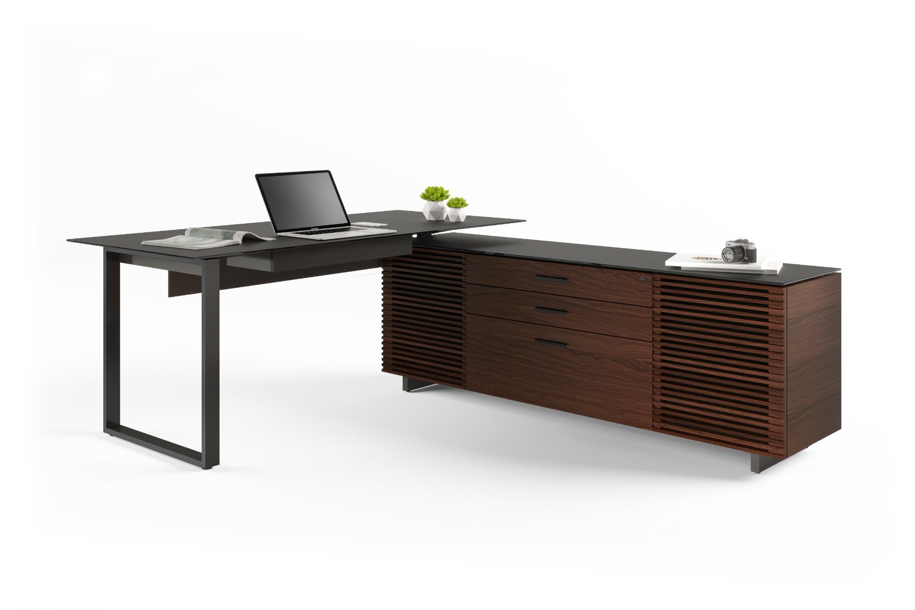 BDI Corridor 6531 Modern L-Shaped Executive Desk