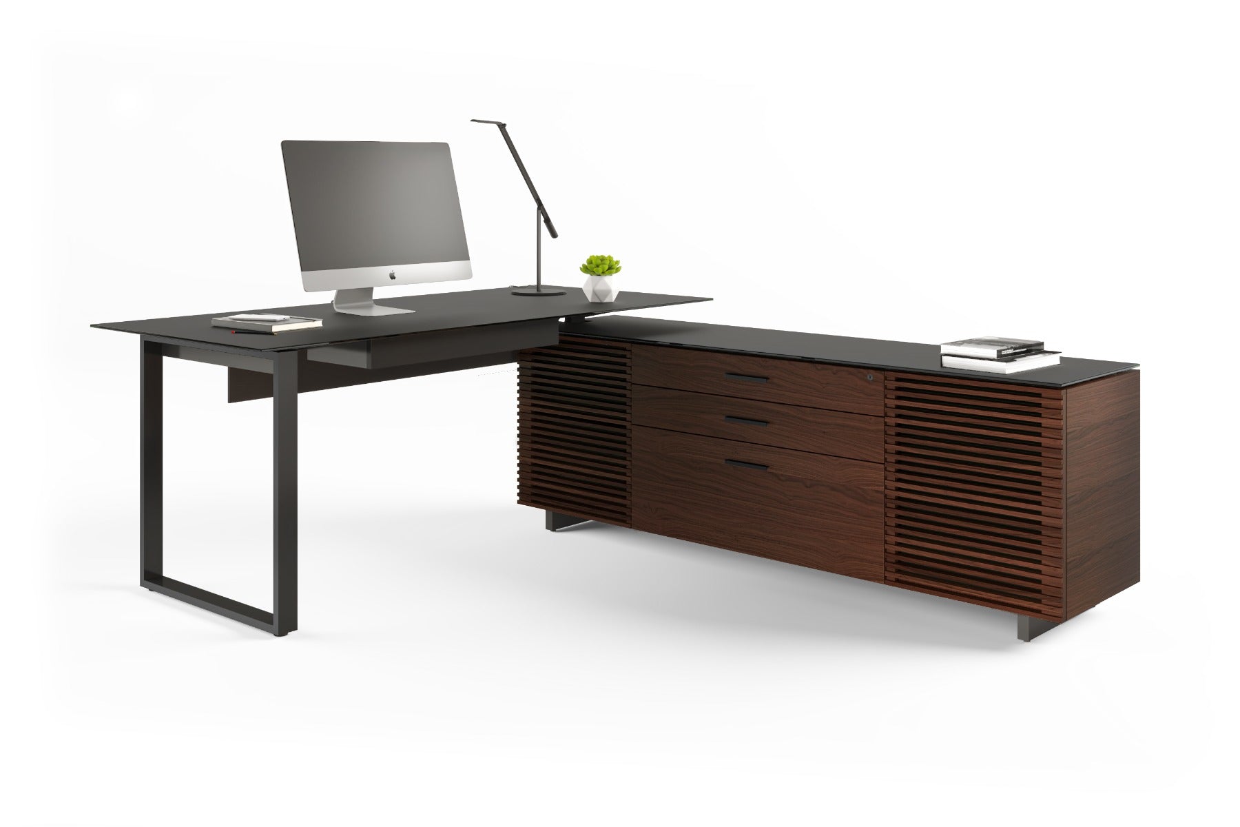 BDI Corridor 6531 Modern L-Shaped Executive Desk