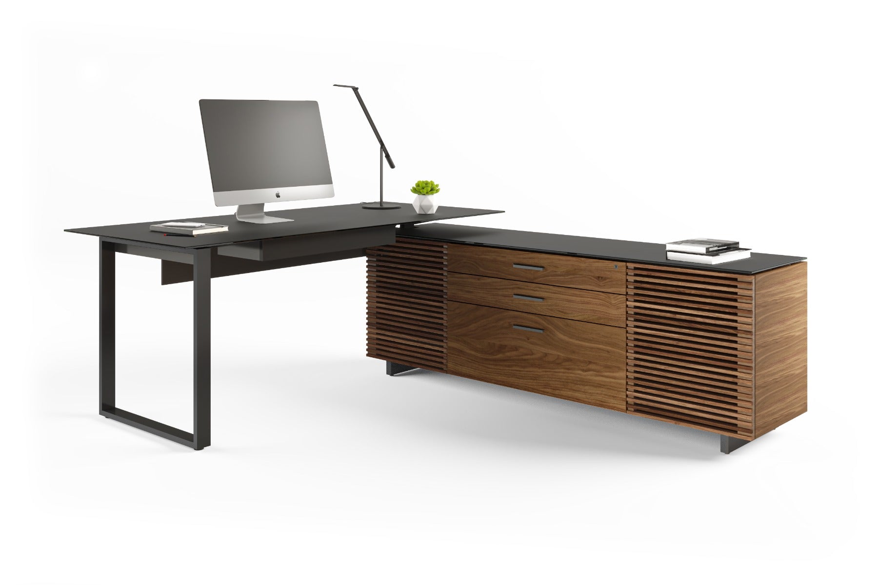 BDI Corridor 6531 Modern L-Shaped Executive Desk
