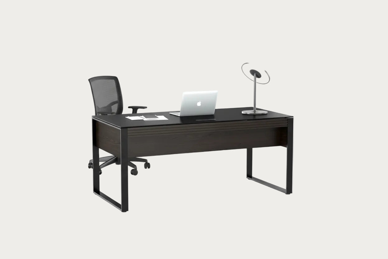 BDI Corridor 6521 Executive Desk, Charcoal Stained Ash