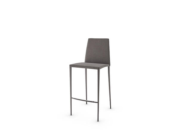 Calligaris Aida Stool Upholstered with Regenerated Leather, Taupe