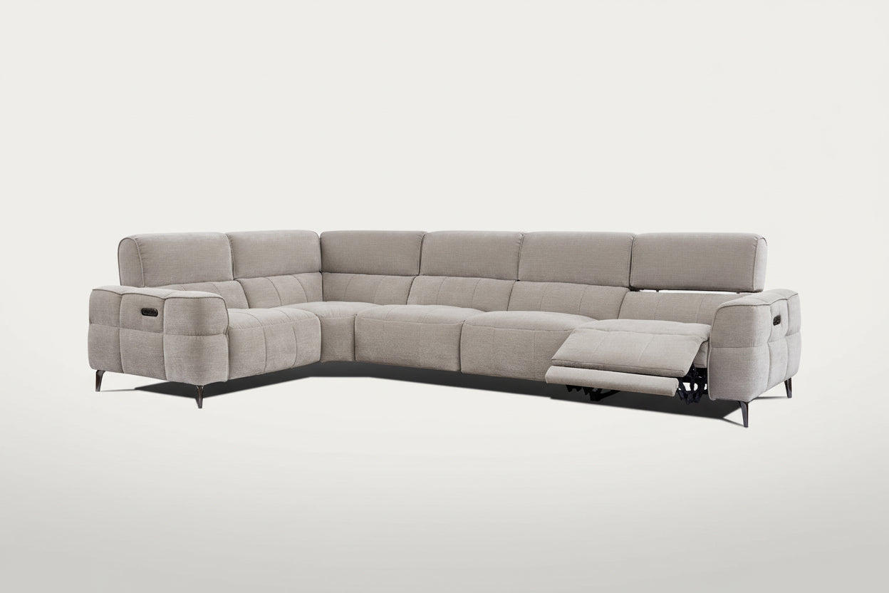 Cubo 5-Piece Fabric Sectional Sofa, Grey Mist