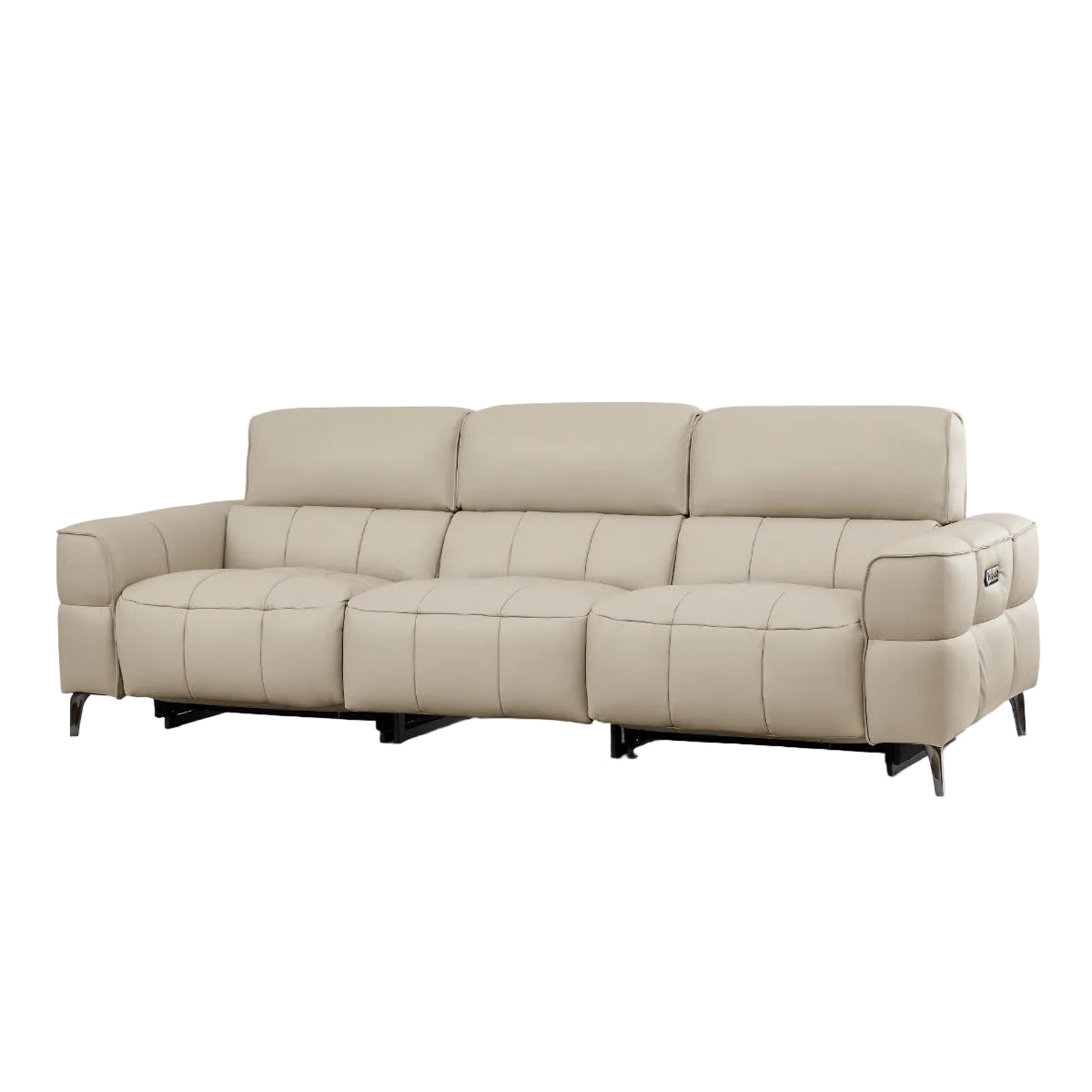Cubo beige leather sofa on a white background