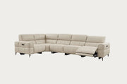Cubo leather sectional sofa in oatmeal color