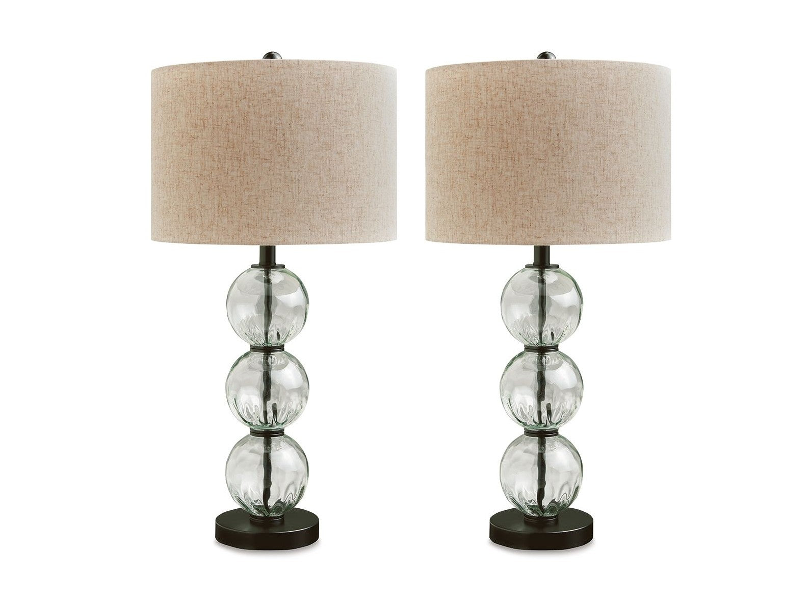 Airbal - Glass Table Lamp (Set of 2) - Clear / Black