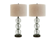 Airbal - Glass Table Lamp (Set of 2) - Clear / Black