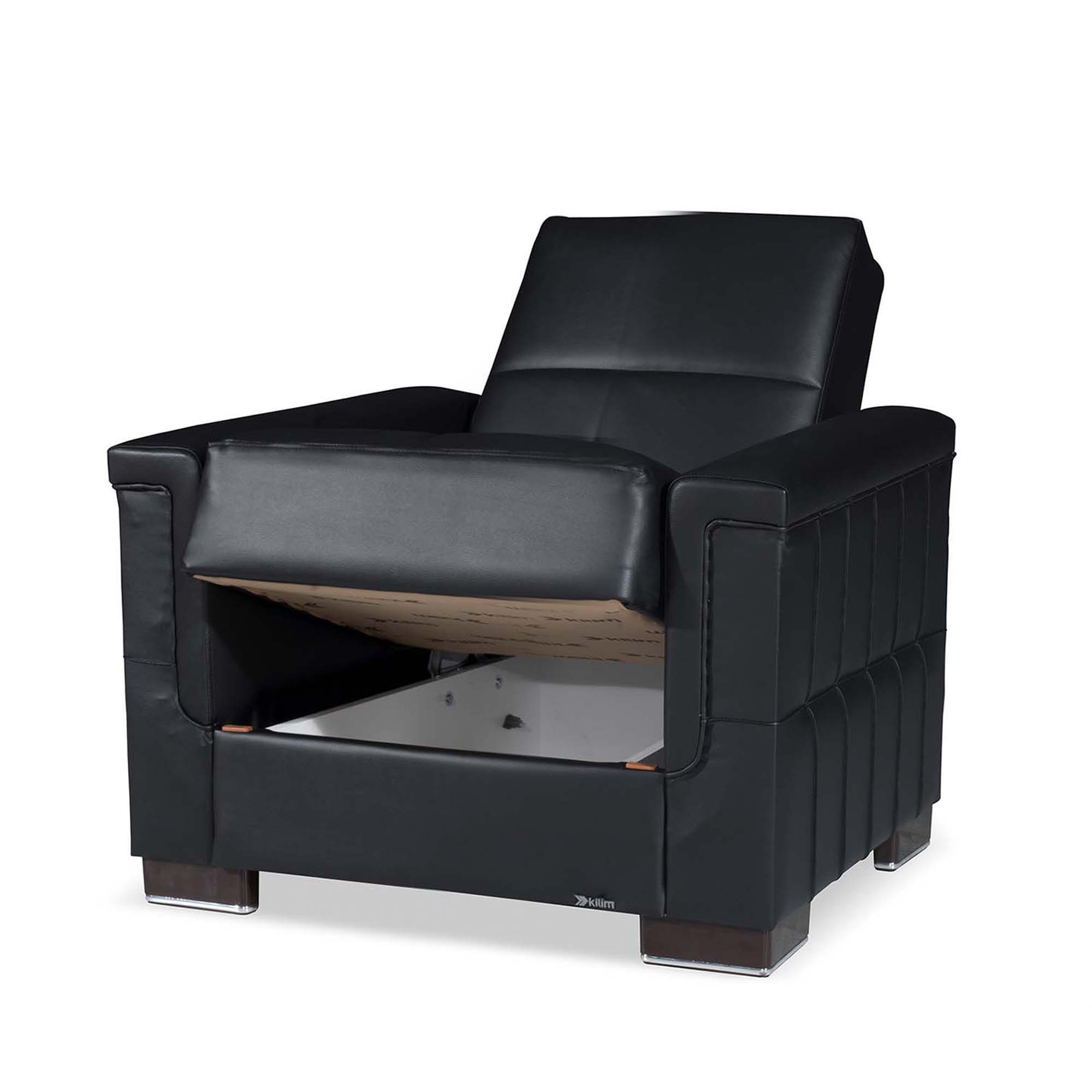 Ottomanson Armada - Upholstered Convertible Armchair With Storage - PU