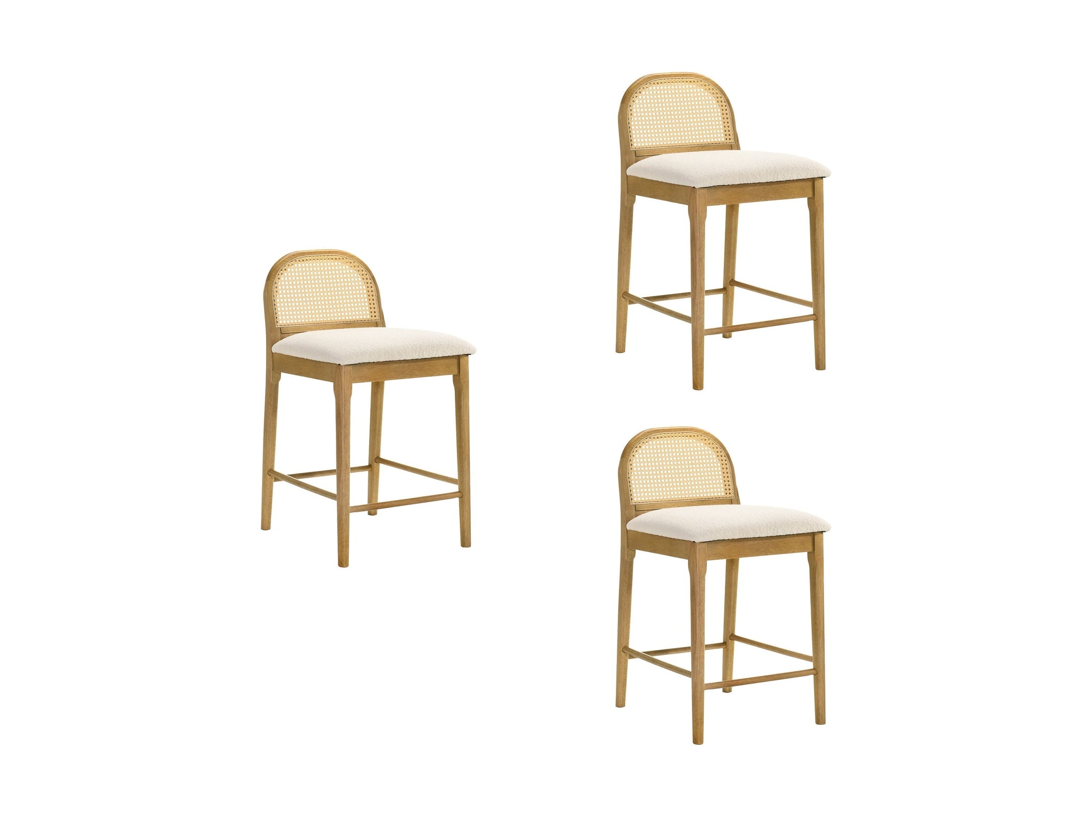 Lucio - Modern Farmhouse Wood Counter Height Kitchen Bar Stool