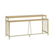 Santorini - 72" Rectangle Wood Console Table - Natural / Brando Brass