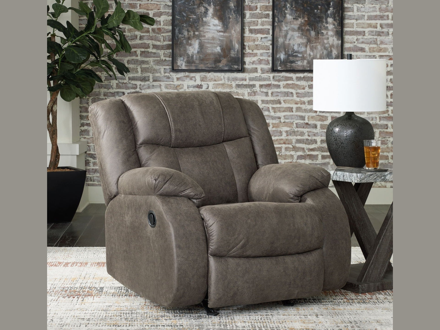 First Base - Rocker Recliner - Gunmetal