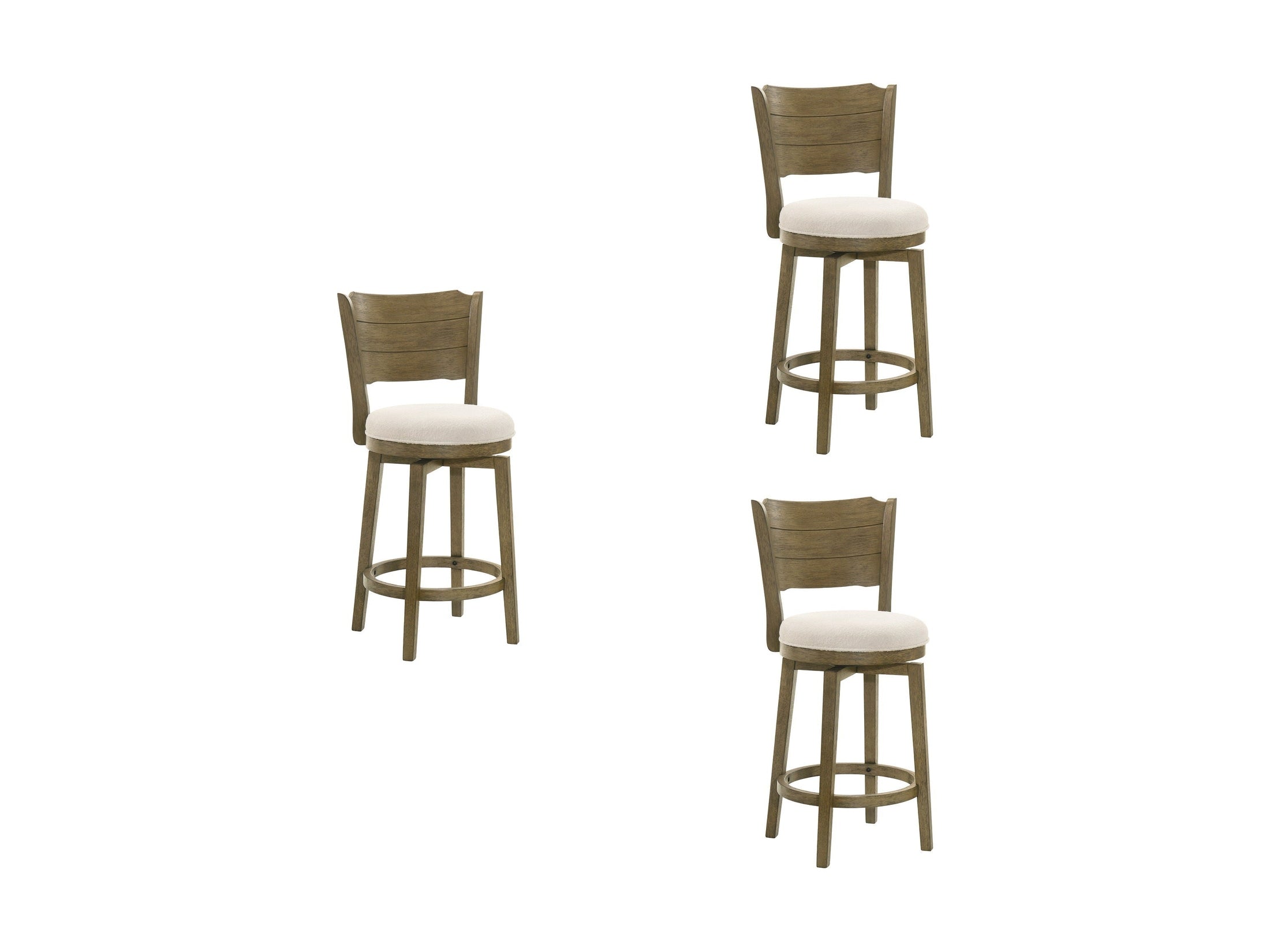 Winsley - Coastal Modern Swivel Wood Counter Height Kitchen Bar Stool