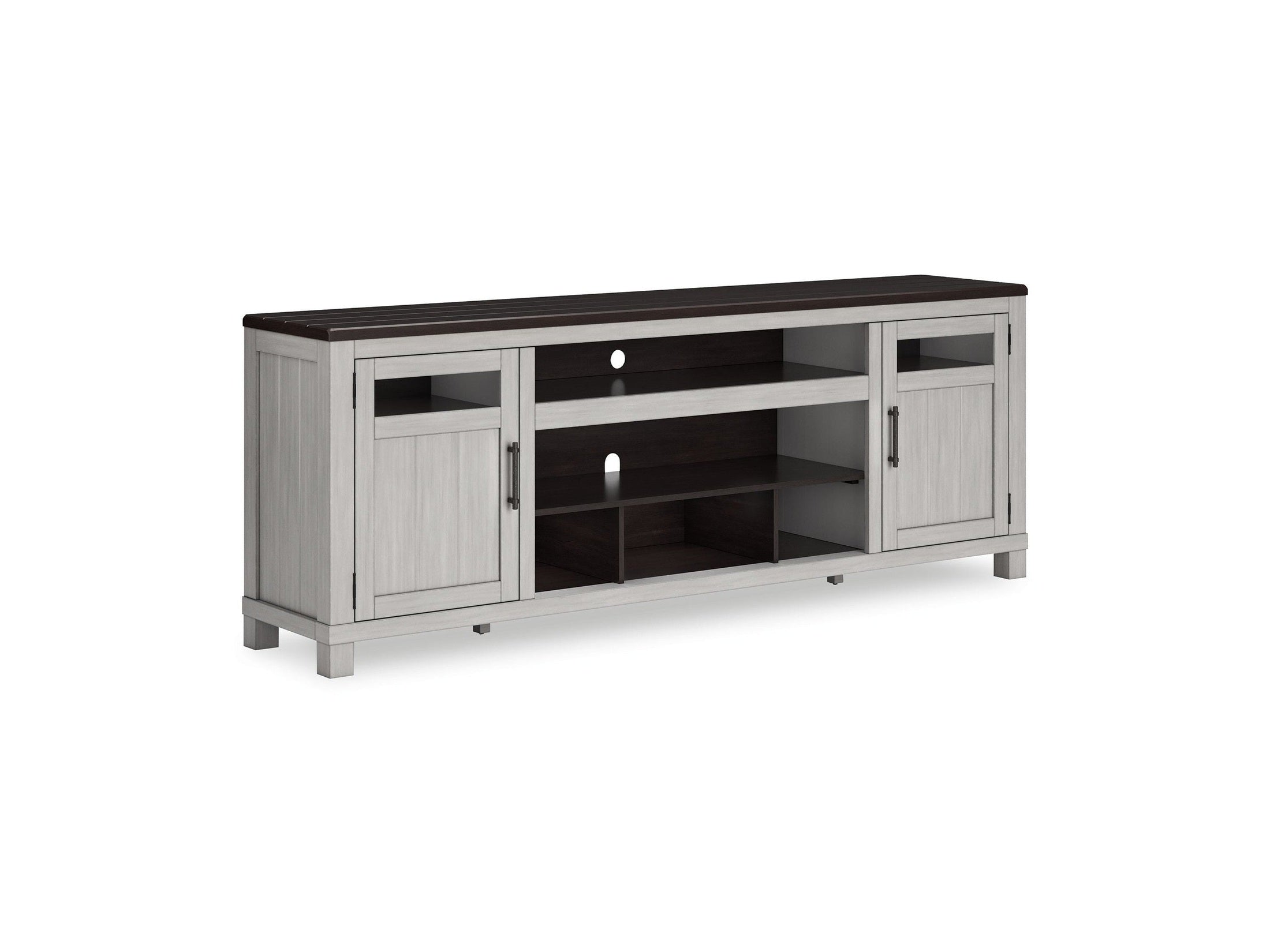 Darborn - XL TV Stand W/Fireplace Option - Gray / Brown