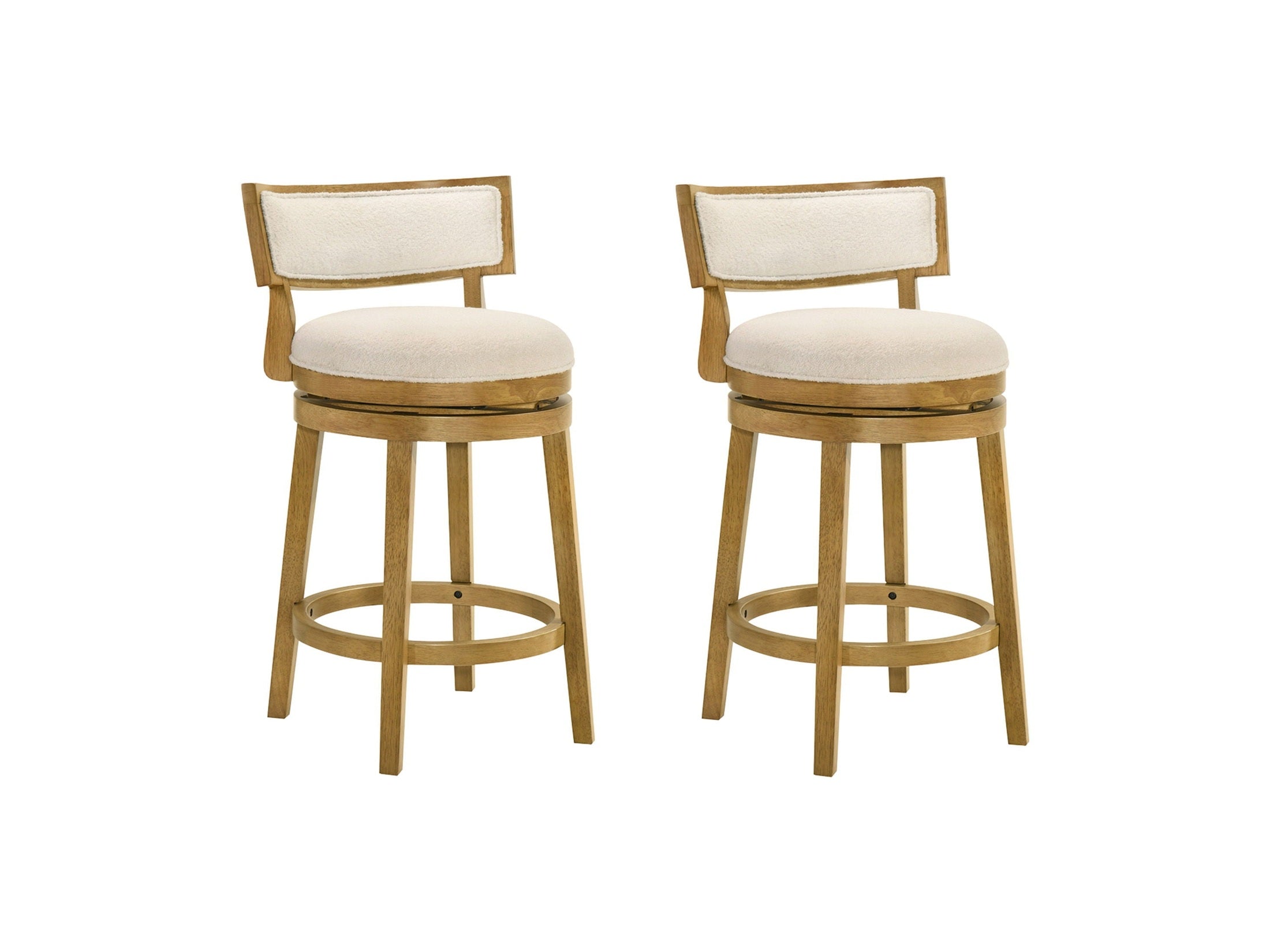 Noely - Modern Farmhouse Swivel Wood Counter Height Kitchen Bar Stool
