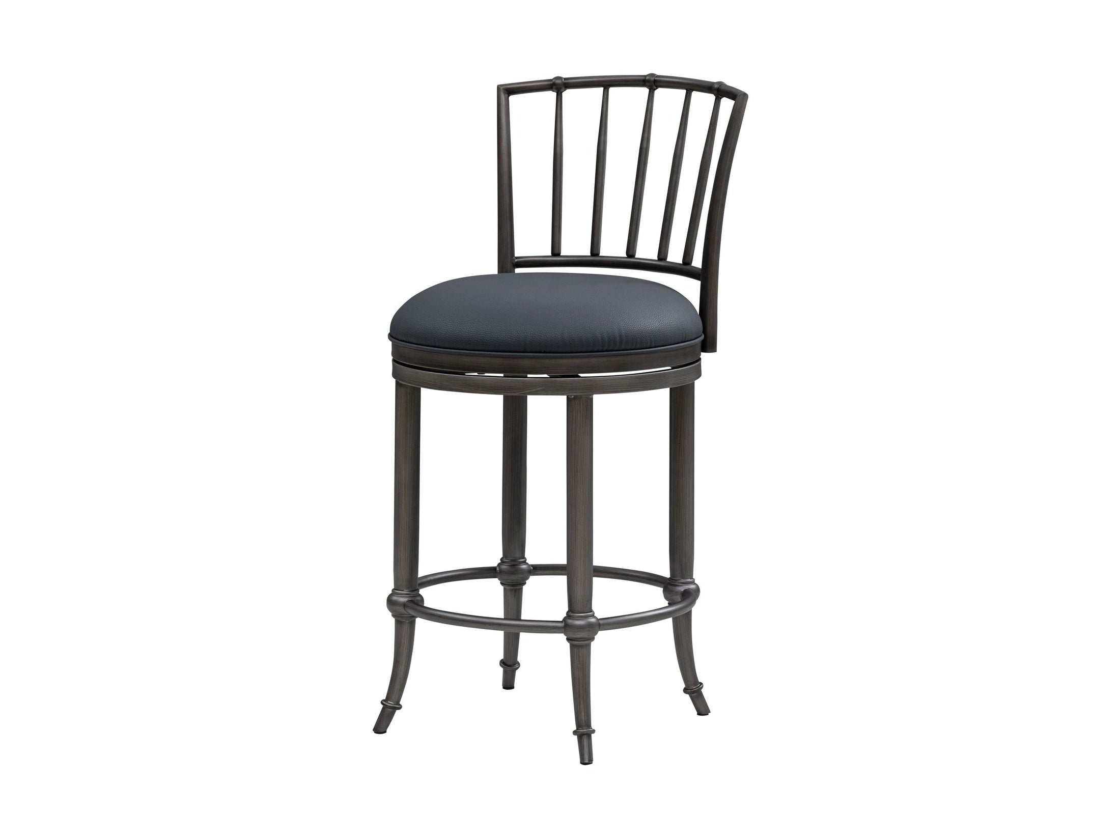 Vince - Commercial Grade Steel Frame Faux Leather Upholstered Swivel Counter Height Barstool