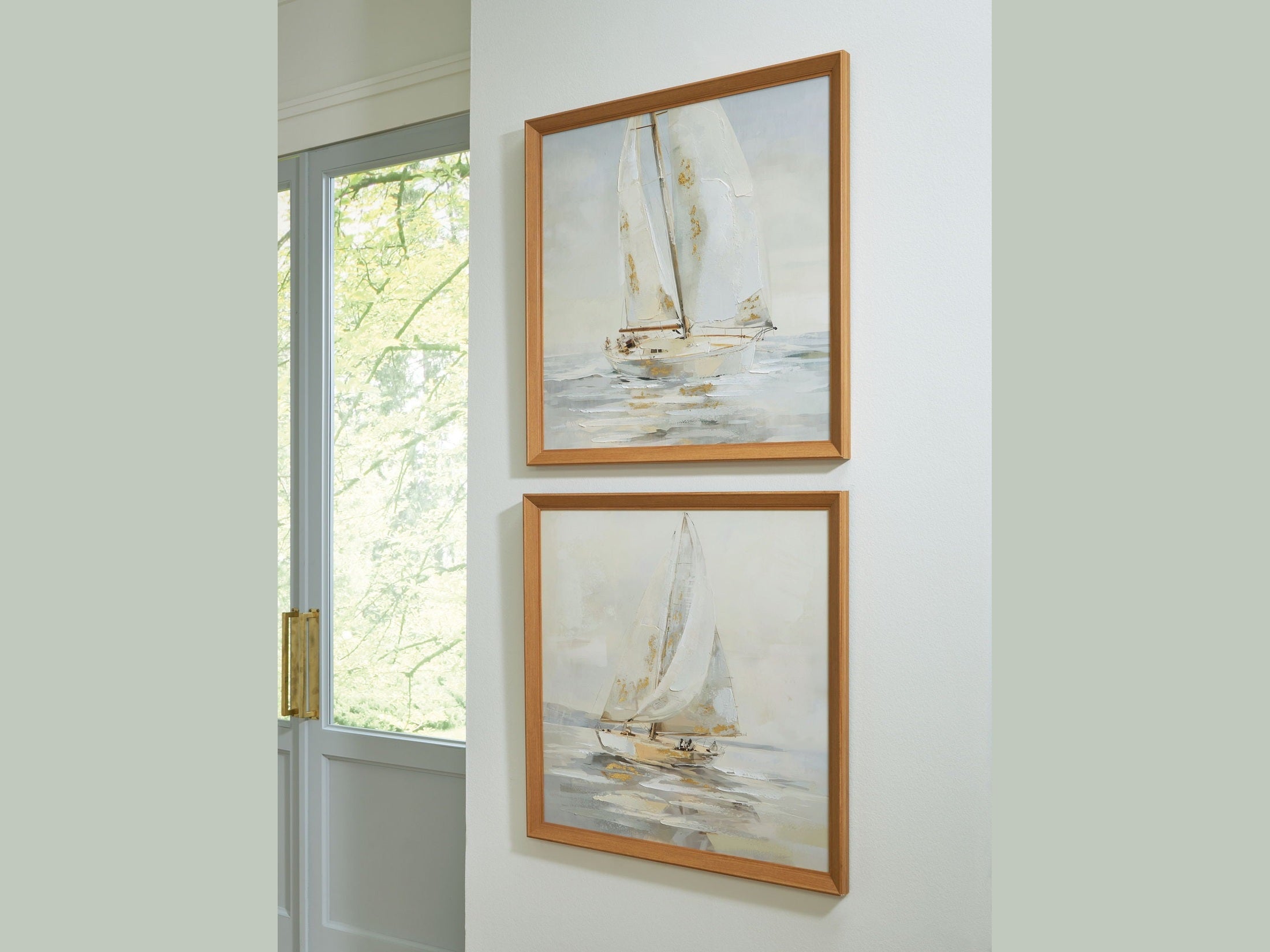 Winbrook - Wall Art Set (Set of 2) - Gray / Tan / Gold Finish