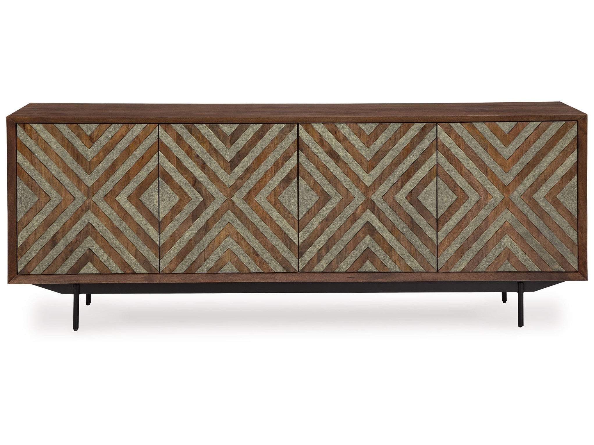 Dreggan - Accent Cabinet - Brown / Gold Finish