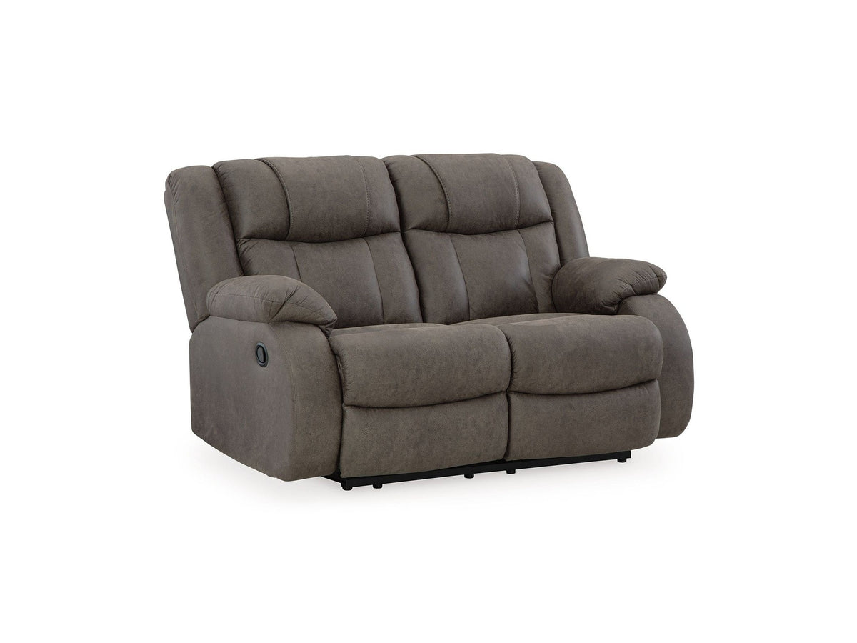 First Base - Reclining Loveseat - Gunmetal