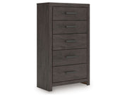 Prendonea - Five Drawer Chest - Charcoal