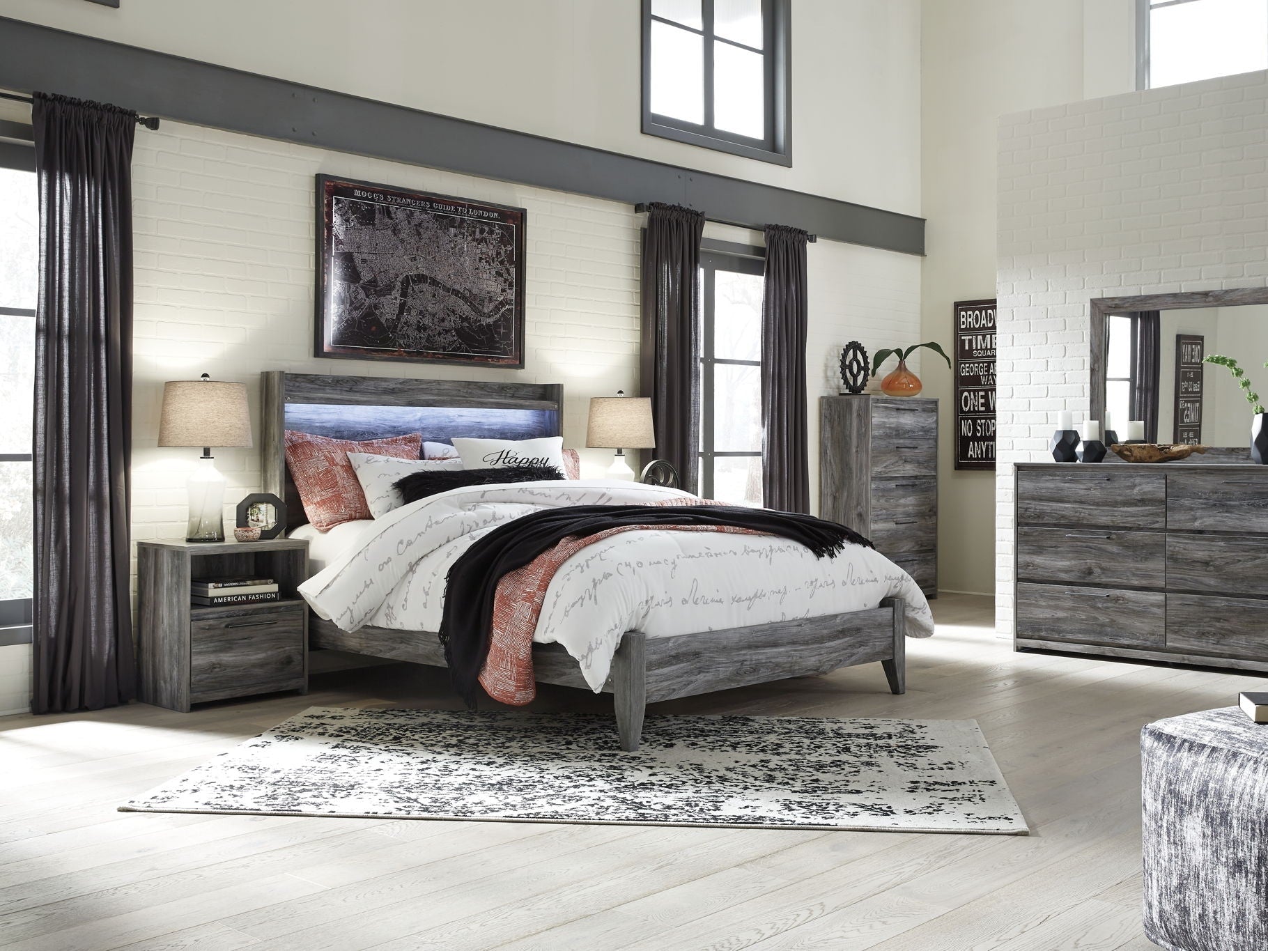 Baystorm - Panel Bedroom Set - Gray