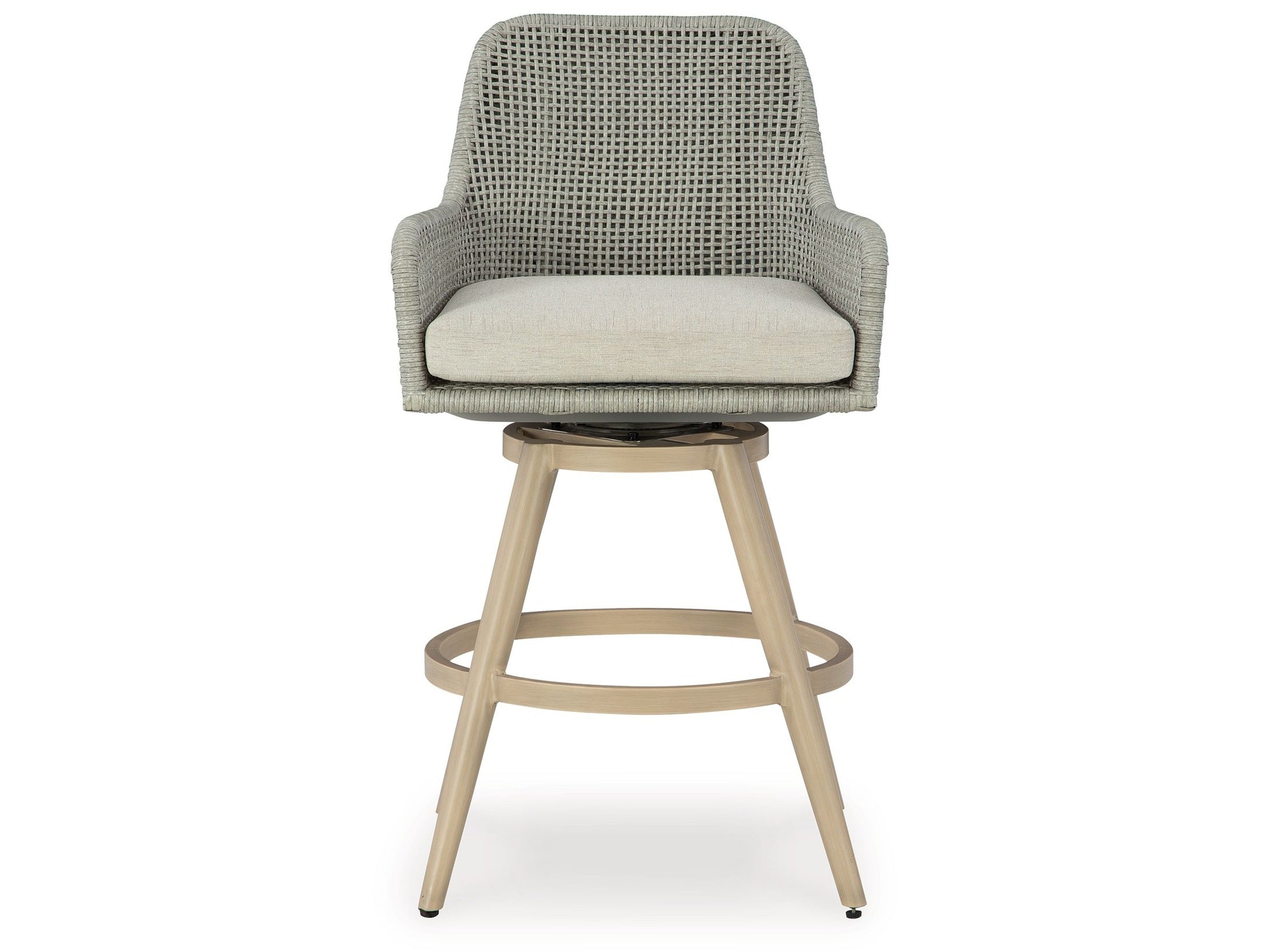 Seton Creek - Barstool With Cushion (Set of 2) - Beige / Gray