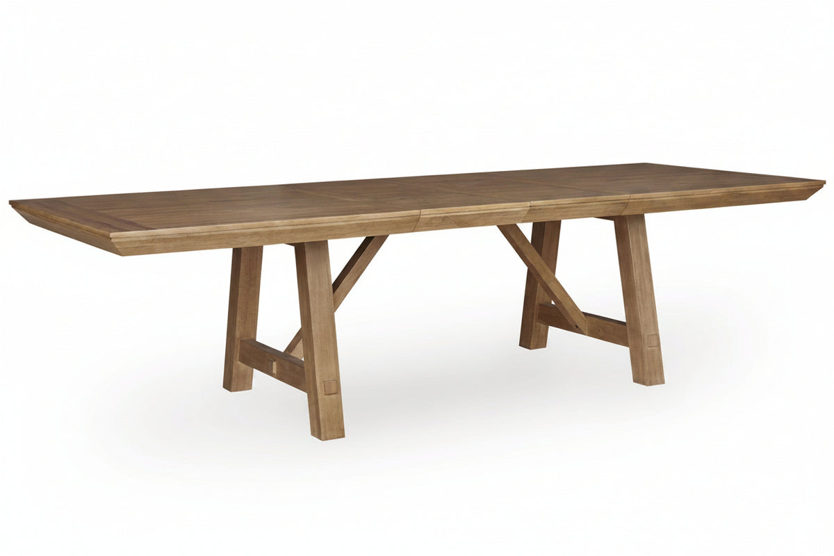 Wooden dining table with a white background