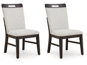 Neymorton - Dining Upholstered Side Chair (Set of 2) - Light Gray / Brown