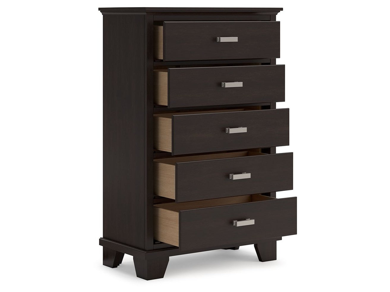 Covetown - Five Drawer Chest - Dark Brown