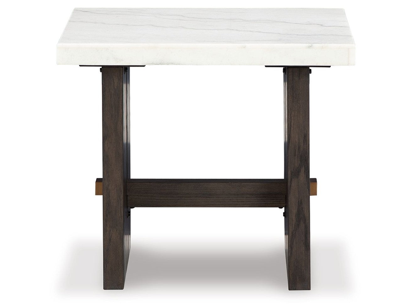 Burkhaus - Rectangular End Table - White / Dark Brown