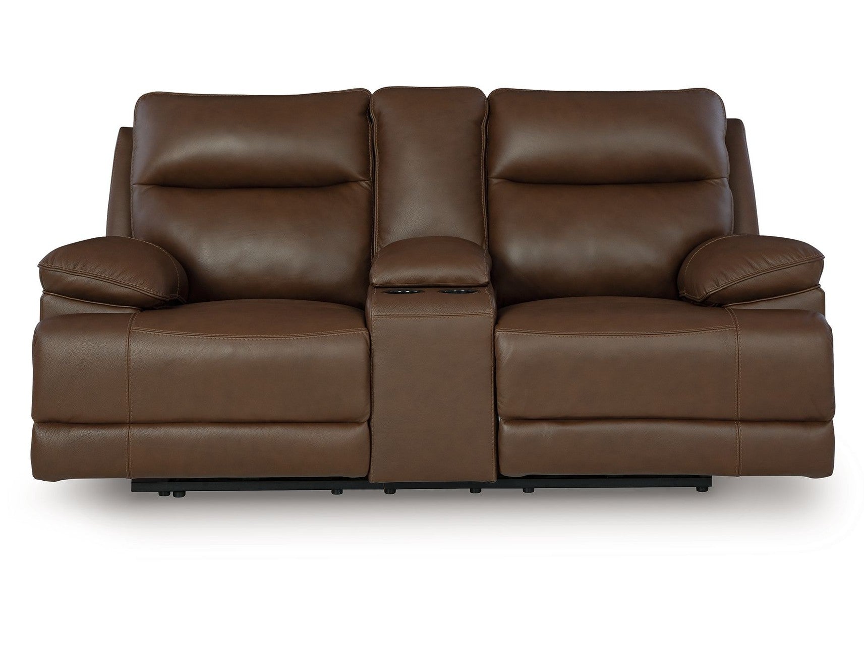 Vonryan - Power Reclining Loveseat With Console / Adj Headrest - Tobacco