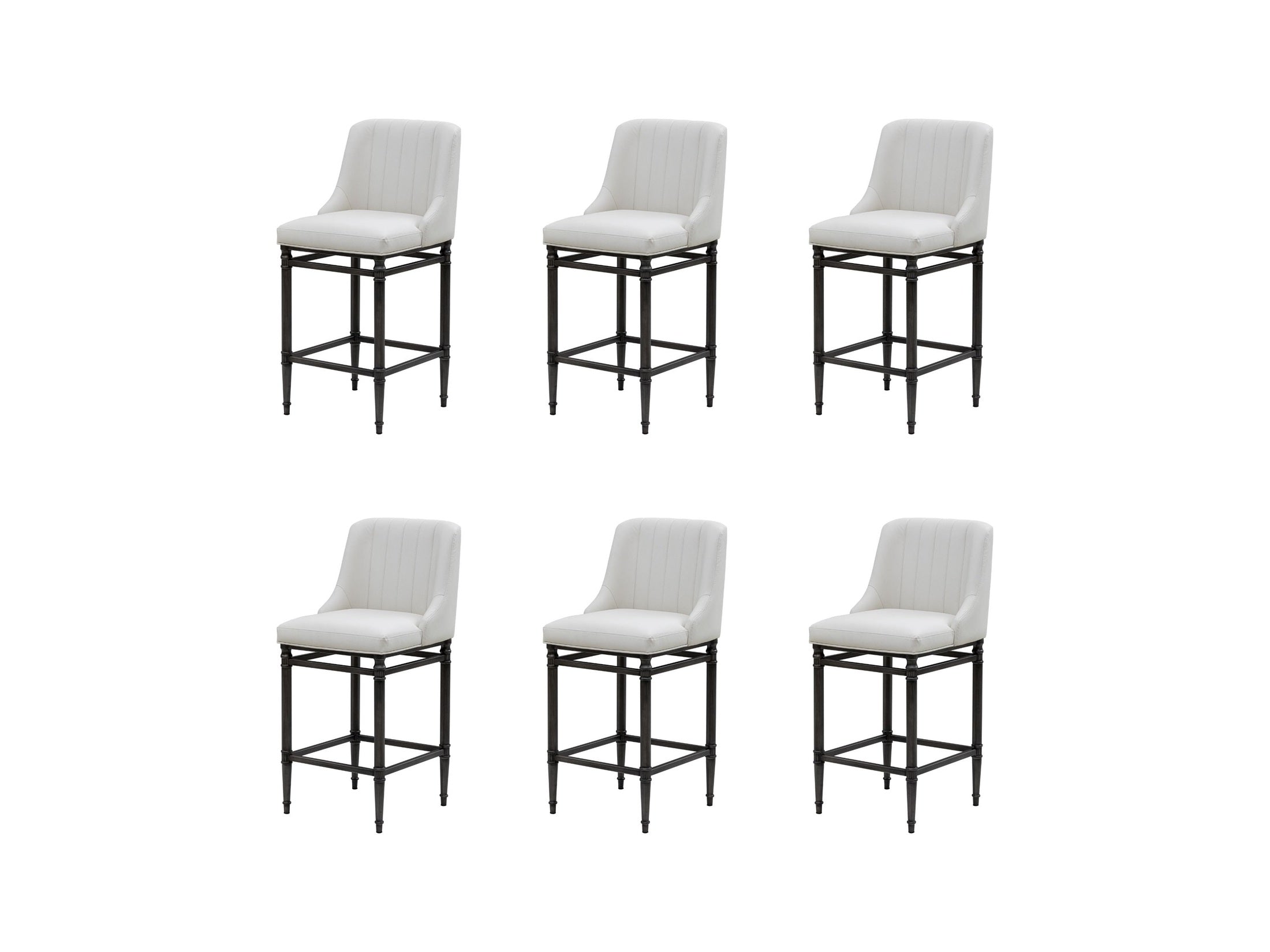Marvin - Steel Frame Faux Leather Upholstered Bar Height Barstool
