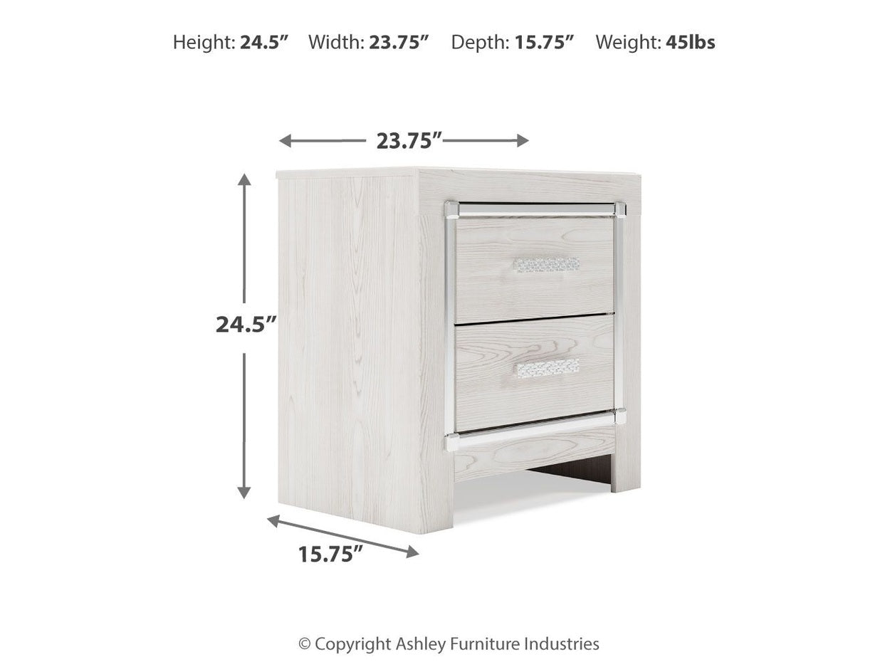 Altyra - Two Drawer Night Stand - White