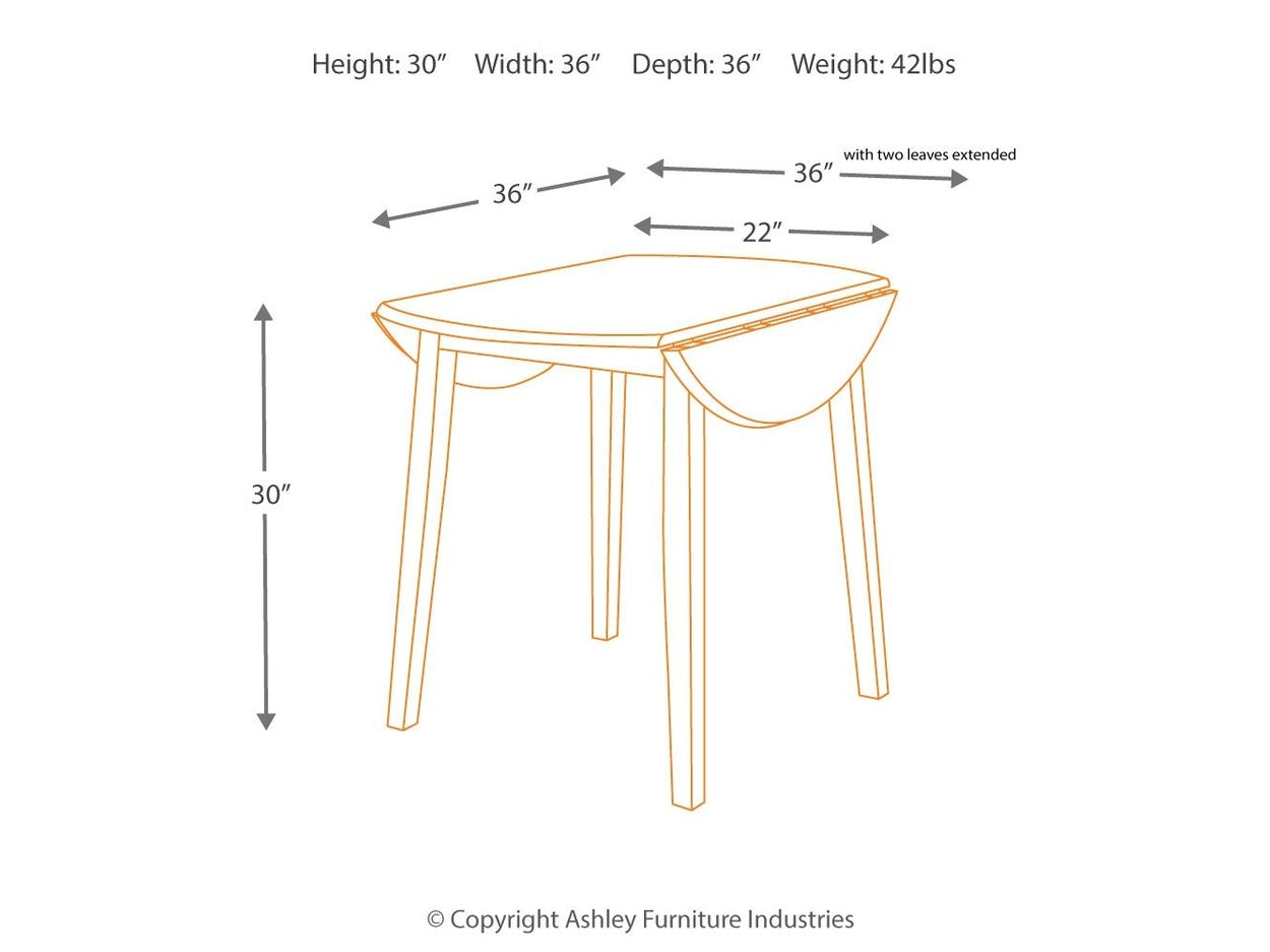 Hammis - Round DRM Drop Leaf Table - Dark Brown