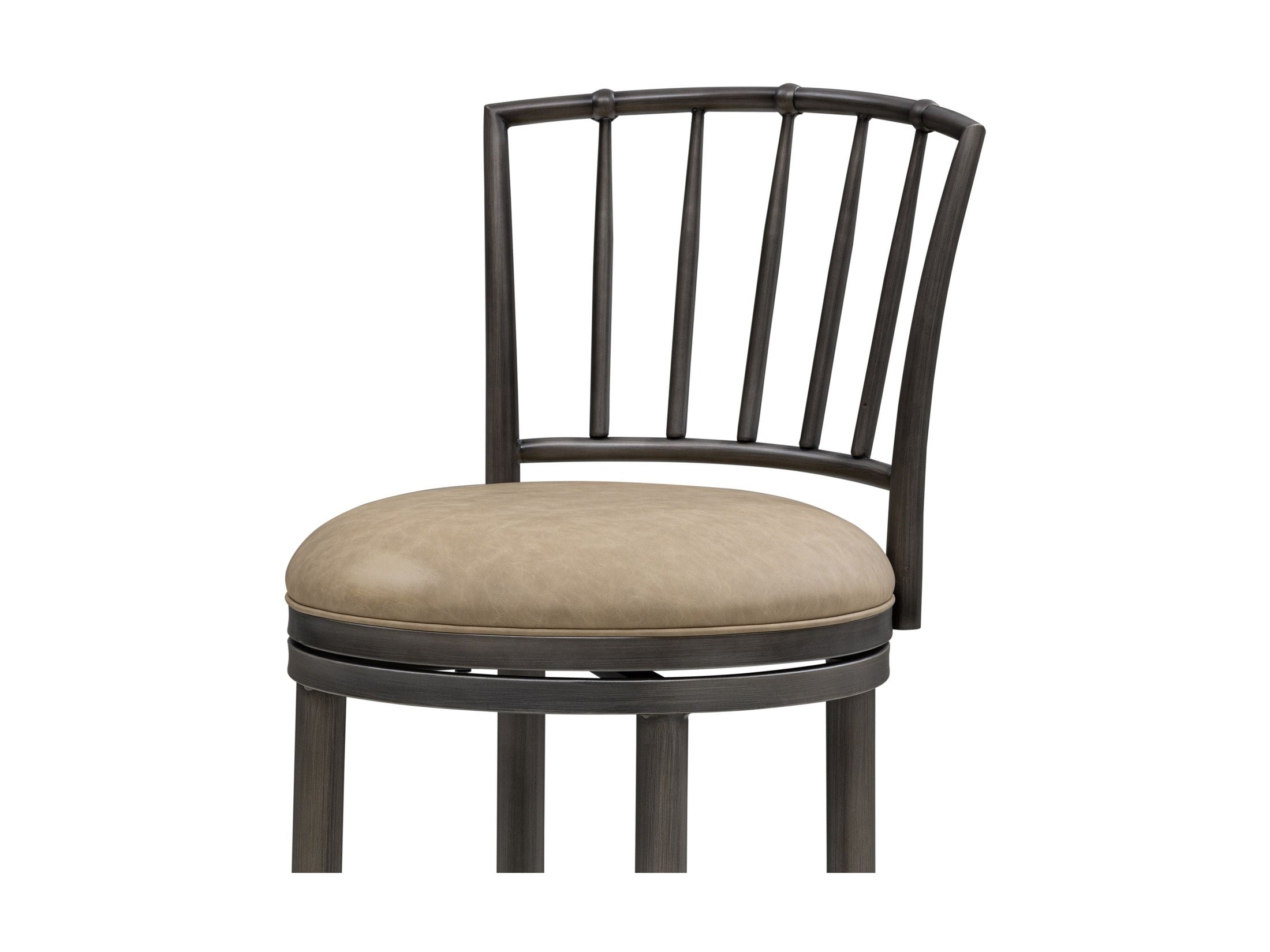 Vince - Commercial Grade Steel Frame Faux Leather Upholstered Swivel Counter Height Barstool