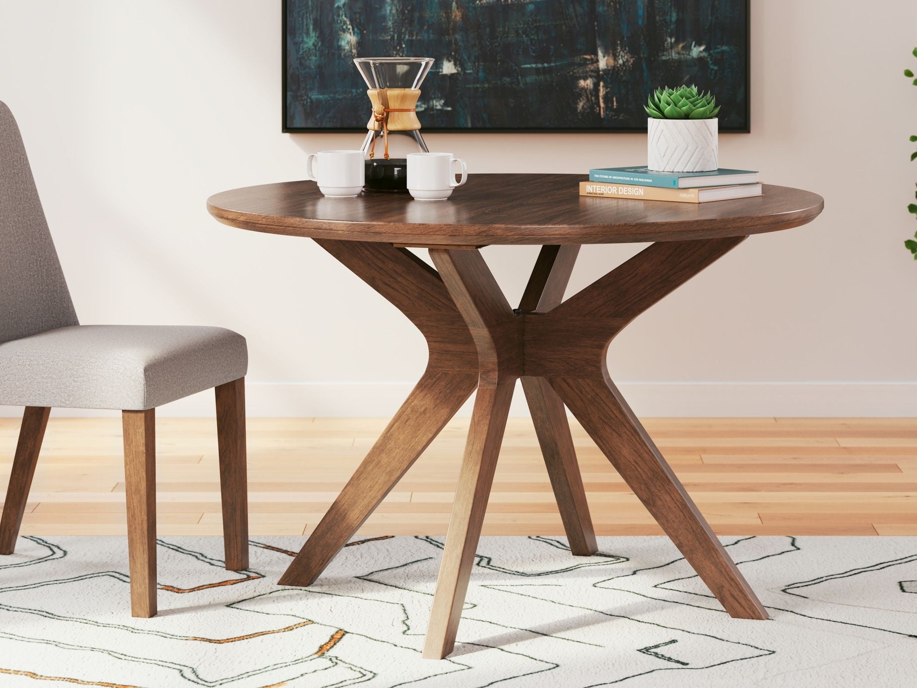 Lyncott - Round Dining Room Table - Brown