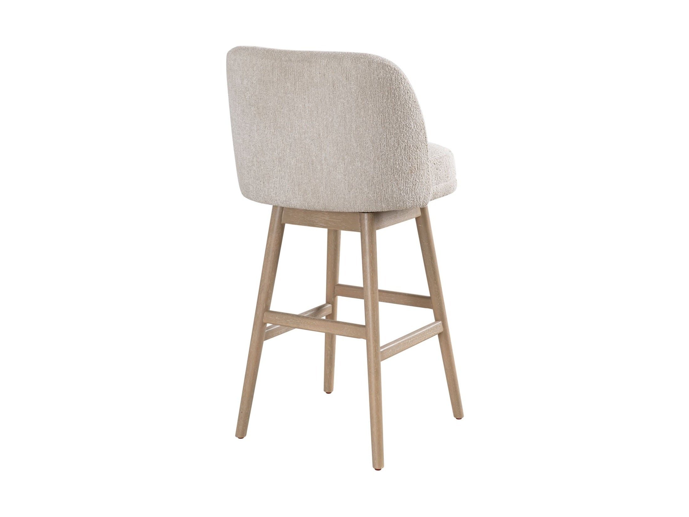 Sadie - Solid Wood Upholstered 30" Bar Height Swivel Barstool